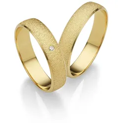 Trauring FIRETTI "Schmuck Geschenk Gold 375 Hochzeit Ehering "LIEBE"" Gr. 55, gold (gelbgoldfarben), Fingerringe, 55, 0,01 ct SI = kleine Einschlüsse mit Brillant, Gelbgold 585, 4,5mm, Made in Germany, wahlweise mit oder ohne Brillant
