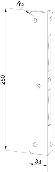 WINKHAUS Rahmenteil zum Einfräsen für Falzluft 4 mm (Schließblech) - Stulpbreite 20 mm , Winkelschließblech für Falle und Riegel , für Falle und Riegel ;Stulpbreite 20 mm