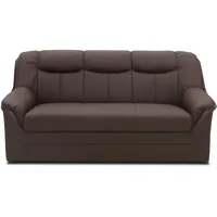DOMO. collection Sofa Berlin, Leder, klassisches 3er Sofa, Polstergarnitur mit weichem Kunstleder und hochwertigem Federkern, 3 Sitzer 178 x 90 x 89 cm (BxTxH), Mokka braun