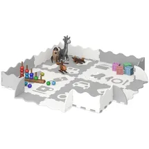 Relaxdays Puzzlematte Symbole Weiß,Grau