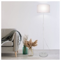 ETC Shop Design Steh Leuchte rund Textil Stand Lampe weiß Wohn Schlaf Zimmer Beleuchtung
