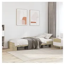 vidaXL Bettgestell ohne Matratze Sonoma-Eiche 100x200 cm Holzwerkstoff