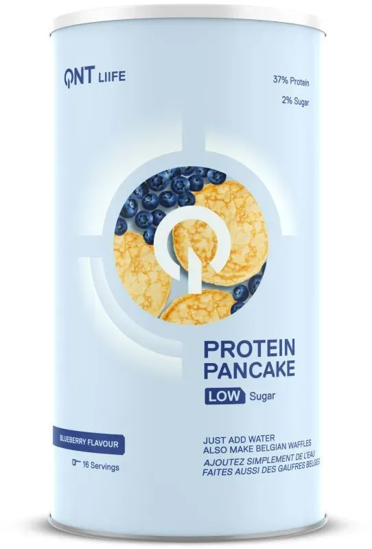 QNT Protein-Pfannkuchen mit wenig Zucker Myrtillen