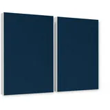 platino24 Akustikplatte 2er Set Rechtecke aus Basotect ® G+ mit Akustikfilz 825x550x50mm blau