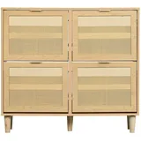 stilvora Schuhschrank 100 x 90 x 25 cm beige / beige
