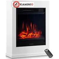 KAMINIO Elektrokamin KALLE, Elektrischer Kamin mit 3D-Flammeneffekt, Heizung 1800W weiß