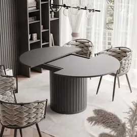 idohome Esstisch 160 x 77 x 120 cm schwarz