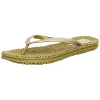 Ilse Jacobsen HORNBÆK | Cheerful01 | Damen Flip Flops mit Glitter | Dänische Design | Sommer Strand Zehentrenner | GOLD | 42 EU - 42 EU
