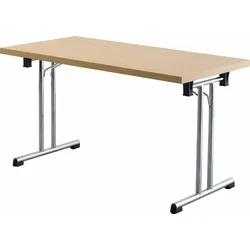 bümö Klapptisch Buche 160 x 80 cm klappbar & stapelbar, klappbarer Schreibtisch, Klappschreibtisch, Tisch klappbar, Klappbarer Tisch, Klapptisch
