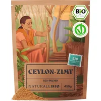NaturaleBio Ceylon Zimt Bio Gemahlen 450g. Premium Echter Zimt Pulver. Natürlicher Antioxidant und entzündungshemmend. Unterstützt die Verdauung, stärkt Abwehrkräfte, fördert das Wohlbefinden