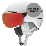 ATOMIC Savor Visor Photo Skihelm mit Visier - White Heather - Größe S - Maximale Stoßdämpfung - Active Aircon Belüftungssystem - Hochwertige Verspiegelung für klare Sicht