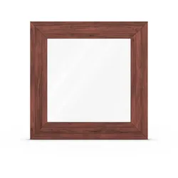 Kunststofffenster Mahagoni, aluplast IDEAL® 4000, Dekorfarbe Mahagoni, 510 x 510 mm, einteilig, festverglast, nach Maß