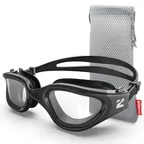 ZIONOR Optische Schwimmbrille, G1 Auslaufsicher (Ganz schwarz -250)