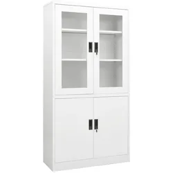 Büroschrank Weiß 90x40x180 cm Stahl