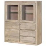 Massivmoebel24 Highboard 128 x 145 x 40 cm Weiß