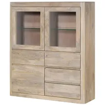 Massivmoebel24 Highboard 128 x 145 x 40 cm Weiß