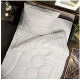 John Cotton Magicline Bettdecke 135x200 cm | Premium Sommerdecke mit 100% Baumwolle Bezug - Weiß
