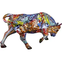 Casablanca by Gilde Casablanca Deko Figur Tierfigur Stier - aus Kunstharz im Street Art Design - Farbe: Mehrfarbig Höhe 27 cm