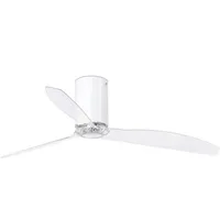 FARO Mini Tube 128 cm Deckenventilator weiß glänzend/transparent