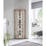 freiraum Eckvitrine Eckvitrine >TRIO< in Sonoma Eiche Dekor - 71x172x50cm (BxHxT) 71 x 172 x 50 cm (B/H/T)