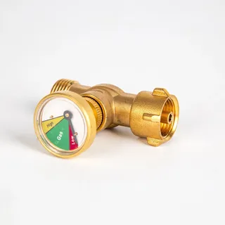 Gazcamp Notschlussarmatur Gassicherung für KLF Propangasflaschen mit Druckanzeig...