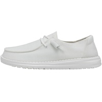 Hey Dude Damen Wendy Slub Canvas Moc Toe Shoes, White, 39 EU