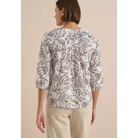 Cecil Druckbluse Blätterprint Weiß 40