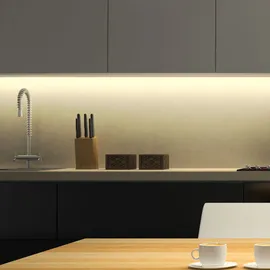 ETC Shop Unterbaulampe Unterbauleuchte Küchenlampe Küchenleuchte, Strahlwasserfest IP65, weiß opal, LED 36W 3400Lm neutralweiß, LxBxH 123x6,7x2,2cm