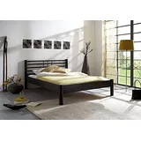 Beauty.Scouts Metallbett Flora I schwarz Struktur matt mit Kopfteil DICO Bett Übergröße kleine Größe Sondergröße Schlafzimmerbett Größe 140 x 200 cm