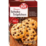 RUF Schoko-Tröpfchen Zartbitter, backfeste Schokoladen-Tropfen zum Backen & Dekorieren von Kuchen & Co., Topping für Porridge, glutenfrei & vegan