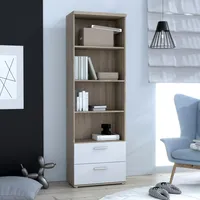 Forte Bücherregal 34,8 x 60,2 x 189,1 cm Sonoma Eiche/Weiß