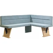 Home Affaire Eckbank HOME AFFAIRE "Laros", blau (türkis, dekor eiche ontario), B:182cm H:87,5cm T:141cm, Massivholz, Spanplatte, Sitzbänke, Eckbank, Bezug in verschiedenen Qualitäten und Farben