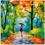 Artland Wandbild »Herbstlicher Spaziergang im Park«, Vier Jahreszeiten Bilder, (1 St.), bunt