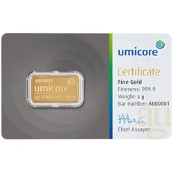 5 Gramm Goldbarren Umicore