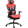 Bürostuhl in modernem Racing-Design - ergonomischer Gaming Schreibtischstuhl mit Nacken- und Lordosenstütze - komfortabler Gaming Stuhl mit atmungsaktiver Netzrückenlehne und Wippfunktion