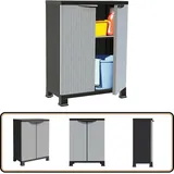Kunststoffschrank 68x39x92 cm Rattan-Design - Aufbewahrungsbox - Garderobe - Schuhschrank - Werkzeugschrank - Plastikmöbel