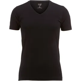 Olymp T-Shirt Casual V-Ausschnitt schwarz S