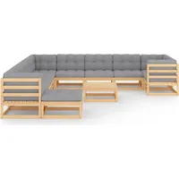 vidaXL Garten-Lounge-Set 12-tlg. grau