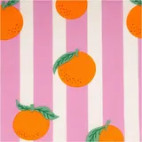 Tischdeckenstoff beschichtet Streifen Orangen rosa weiß - Rosa