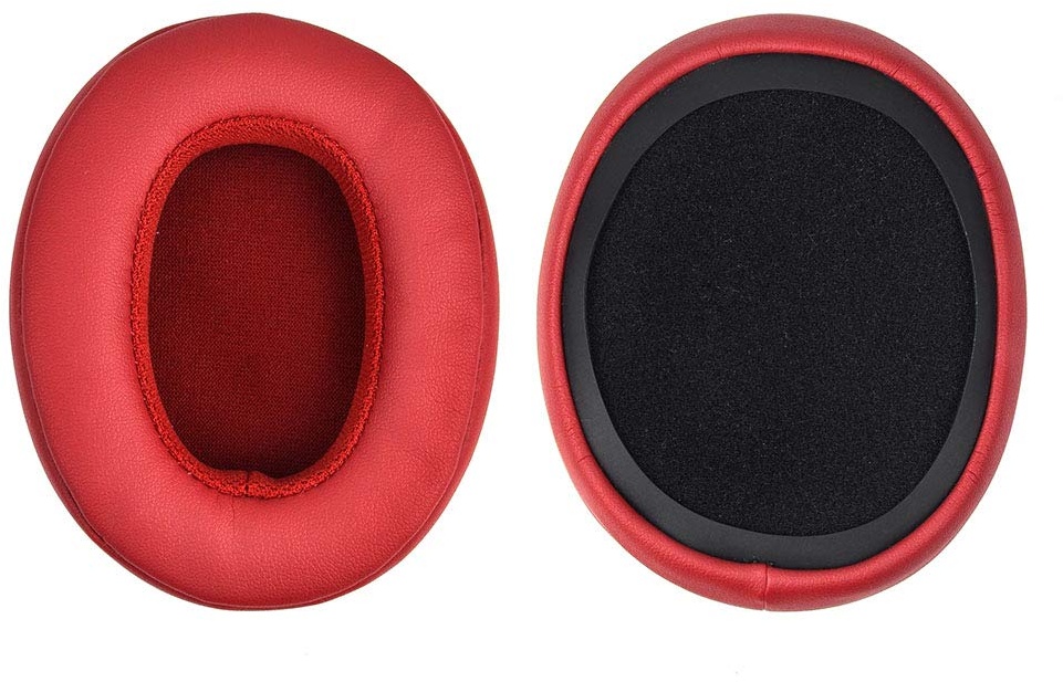 Crusher Ohrpolster Ersatz Ohrpolster Polster Muffs Reparaturteile Kompatibel mit Skullcandy C/Hesh 3 Bluetooth Wireless Over-Ear-Kopfhörern (Schwarz) (Rot)