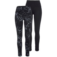 H.I.S. H.I.S Leggings Damen schwarz-bedruckt, schwarz-uni Gr.40/42