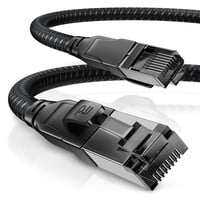 CSL 5m CAT 7 Netzwerkkabel Black Series Gigabit Ethernet LAN Kabel - Baumwollmantel - 10000 Mbits - Patchkabel - Cat.7 Rohkabel S FTP PIMF Schirmung mit RJ 45 Stecker - Switch Router Modem Gaming