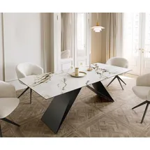 DeLife Edge 180-220 x 75 x 100 cm Keramik Weiß-Gold-Grau