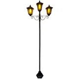 Seasonals LED Solar-Kandelaber "Lighty" orange-flame 195x76cm schwarz 1036