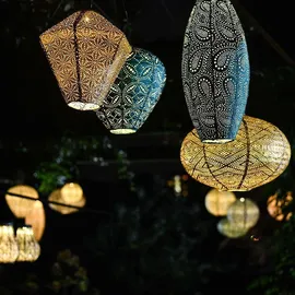 lumiz Lampion Kunststoff Ø 40/H27 cm Solar LED braun