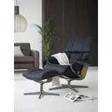 Stressless Stressless® »Reno«, (Set, Relaxsessel mit Hocker), mit Hocker, mit Cross Base, Größe S, M & L, Holzakzent Eiche blau