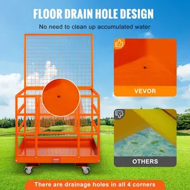 Vevor Arbeitsbühne 635kg Sicherheitskorb Arbeitskorb 114,3x109,2x203,2cm Staplerbühne Premium für 1-2 Personen Montagebühne Gabelstapler Ideal für Höhenarbeiten