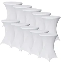 Baumarktplus 10er Set Stehtischhusse Stretch weiß Ø 80 cm
