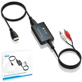 eSynic Professioneller 192 kHz eARC ARC Audio-Extraktor ARC HDMI auf 3,5 mm/RCA Audio-Extraktor, unterstützt CEC-Funktion mit HDMI/3,5 auf Cinch-Kabel für HDTV zu kabelgebundenen Kopfhörer