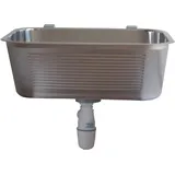 Zelvo Edelstahl Ausgussbecken links Einbauart schwarz Handbetätigung 630 x 530 mm